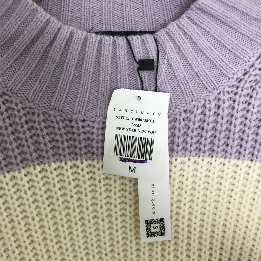 NWT Sanctuary Purple Sweet Tooth Stripe Sweater M - Picture 8 of 9